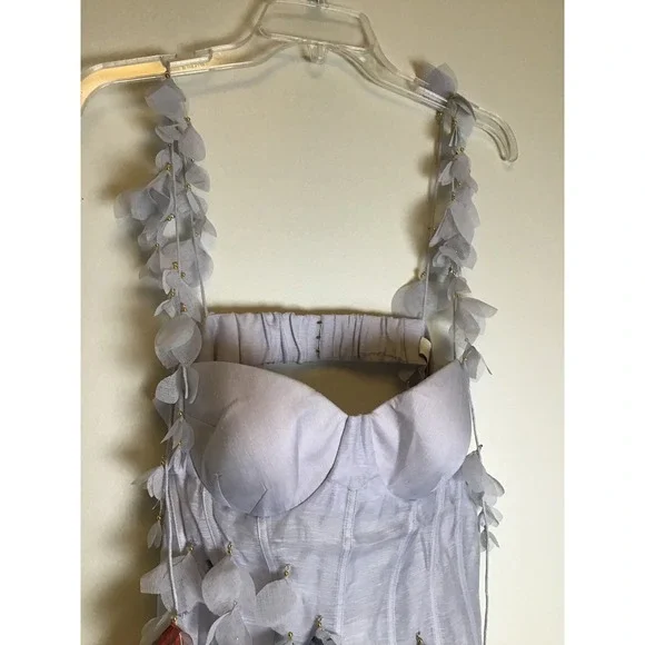 Zimmermann Wild Flower Botanica Petal Printed Linen-Silk Midi Dress Size 3 NWT - Picture 8 of 16